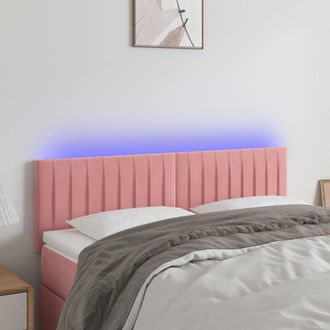 vidaXL Cabecero Con Led De Terciopelo Rosa 144x5x78/88 Cm Vidaxl