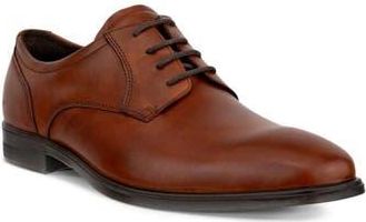 Ecco Queenstown Plain Toe Derby in Cognac at Nordstrom Rack, Size 10-10.5Us / 44Eu