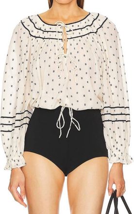 Ulla Johnson Francoise Long Sleeve Blouse In Ivory