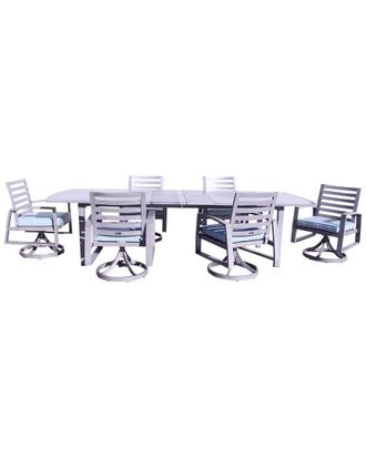Courtyard Casual Creative Outdoor Products Courtyard Casual Cabo 7Pc Swivel Extension Dining Set