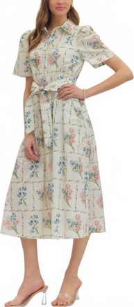 Entro English Garden Midi Dress In Ecru