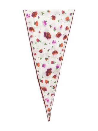 Furla floral-print silk scarf - women - Silk - One Size - White