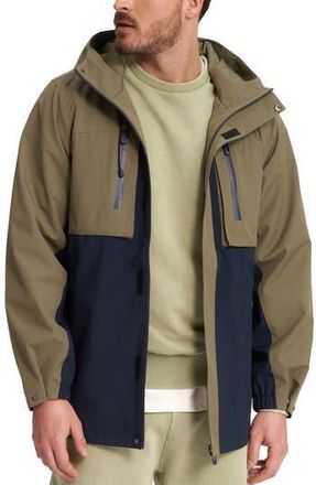 Noize Elliott Water Resistant Two Tone Hooded Jacket in Olive/navy at Nordstrom Rack, Size Xx-Large