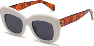 Generic Trendy Large Frame Mens Outdoor Commuting Sunglasses Women Polarized Party Photo Shopping Sun Glasses(White)