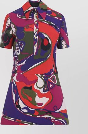 Pucci fitted waist mini dress with button accents