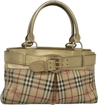 Burberry Pre-owned Handbags, female, Beige, Size: ONE SIZE Pre-owned Leather handbags