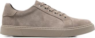 Alberto Gozzi Grey Padded Collar Wedge Suede Sneakers