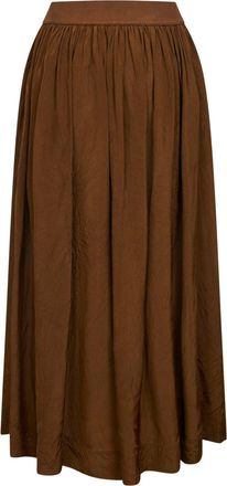 Uma Wang Womens Mustard Viscose Gillian Midi Skirt