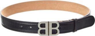 Balenciaga Bb Logo Leather Belt