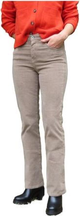 Denim Studio Flare Corduroy Broek Jeff - Dames - Slim Fit Broeken - Beige - W28 - Katoen - Broeken
