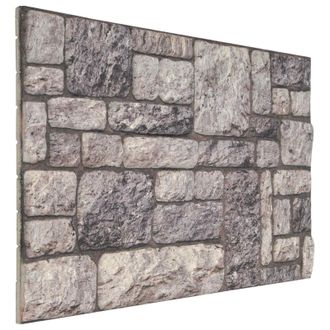 vidaXL Paneles De Pared 10 Pcs Gris Y Blanco 100 X 50 Cm Espuma Eps Vidaxl