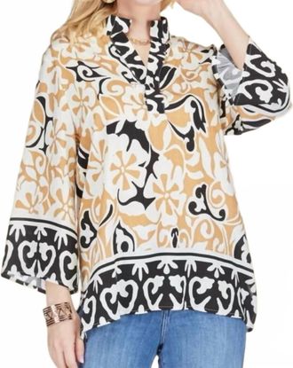 Jade Yoga The Isla Ethnic Border Tunic In Tan