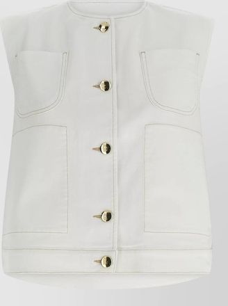 Fabiana Filippi denim knit sleeveless vest round neck