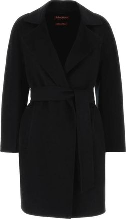 Max Mara Ajaccio Coat - Dames - Jas met riem - Zwart - XS - Leer - Jassen