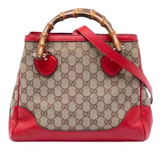 Gucci Pre-owned Bamboo Satchel - Dames - Pre-owned - Rood - Maat: ONE Size Leer