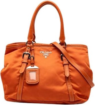 Prada Pre-owned Satchel - Dames - Vintage Handtas - Oranje - ONE Size - Leer - Vintage