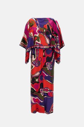 Emilio Pucci Abito Con Coprispalle In Twill Di Seta