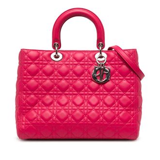 Dior Pre-owned Dior Large Lambskin Cannage Lady Satchel Ladies 0AAEOELO0WK66SM5