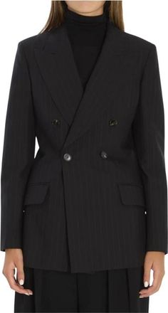 Gucci Pinstripe Wool Jacquard Blazer - Dames - Blazers - Zwart - L - Wol - Jassen