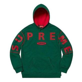 SUPREME FW19 Week 1 Spread Logo Hooded Sweatshirt Green SUP-FW19-040
