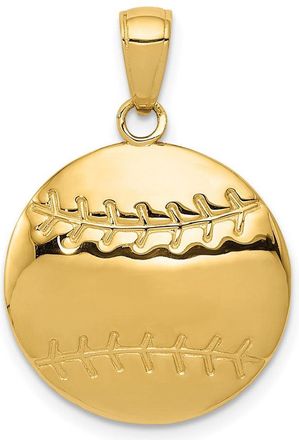 Diamond2Deal 10k Yellow Gold Diamond-Cut Baseball Charm