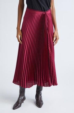 Derek Lam Liriel Pleated Midi Skirt in Carmine at Nordstrom Rack, Size 00