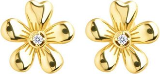Sterling Forever 14K Gold Cz Jocelyn Micro Flower Stud Earrings