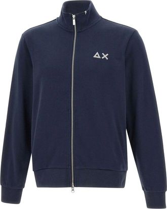Sun 68 Zip-throughs, male, Blue, Size: S Cotton Zip Sweatshirt