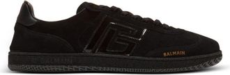 Balmain Zwaan su&egrave;de en lakleren sneakers - Heren - Sneakers - Zwart - 41 EU - Su&egrave;de - Schoenen