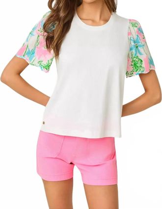 Lilly Pulitzer Brittan Knit Top In Resort White Viney Liney