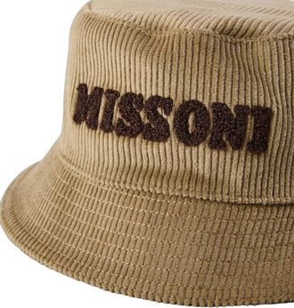 Missoni Mens Cord Logo Bucket Hat Beige Accessories > Beanies &