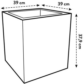 ELHO Vivo Next Square 40 Vaso De Flores - Negro - &Oslash; 39 X H 38 Cm - Interior Y Exterior - 100% Reciclado