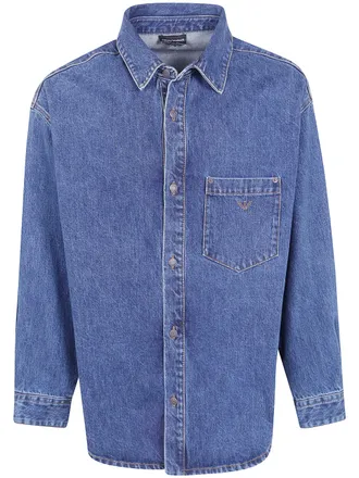 Emporio Armani Shirt Classic Denim Pocket Breast