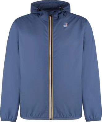 K-Way K-Way, Light Jackets, male, Blue, Size: 2XL Le Vrai 3.0 Claude Hooded Jacket