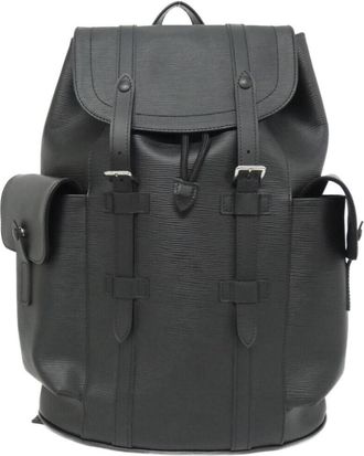 Louis Vuitton Black Leather Backpack (Pre-Owned)