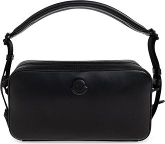 Moncler Carlo Leather Crossbody Bag - Heren - Schoudertassen - Zwart - ONE Size - Leer - Tassen