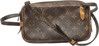 Louis Vuitton Tweedehands Canvas Louis Vuitton tassen - Dames - Vintage Schoudertas - Bruin - ONE Size - Vintage