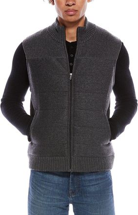 Amicale Cashmere Channel Quilted Wool & Cashmere-Blend Sweater Vest