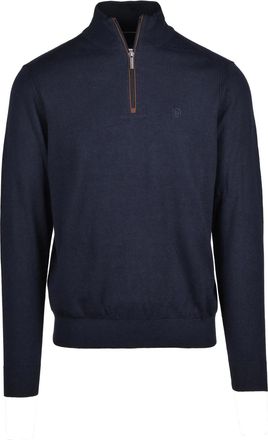 Bugatti Multicolor Cotton-Cashmere Half-Zip Sweater