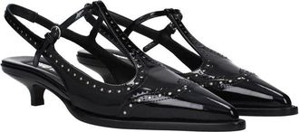 Miu Miu Patent Calfskin Perforated Pump - Black