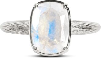 Sterling Forever Sterling Silver Mini Moonstone Elongated Cushion Ring