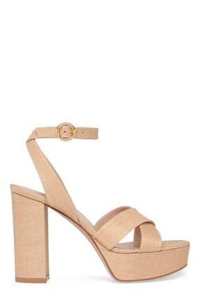 Gianvito Rossi Sabrina Sandals in Beige Linen at Nordstrom, Size 41.5