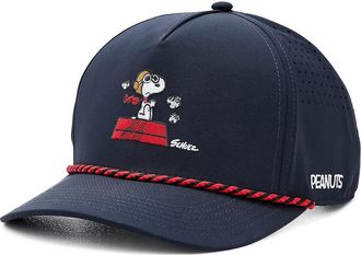 Black Clover Snoopy Red Baron 5 Panel Mid Rope Adjustable Hat Baseball Caps Navy, Polyester/Spandex