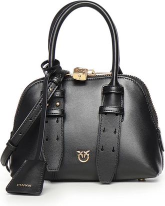Pinko Schoudertas met gespdetail - Dames - Handtassen - Zwart - ONE Size - Katoen - Tassen