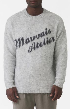 Mauvais Atelier Oversized Brushed Knit sweater in Medium Grey at Nordstrom, Size Xx-Large