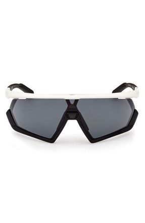 adidas Shield Sunglasses in White/Other /Smoke at Nordstrom