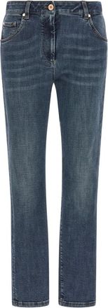 Brunello Cucinelli Jeans, Dames, Blauw, S, Katoen, Slim-fit Jeans
