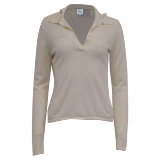Reformation Polo Sweater in Cream Merino Wool