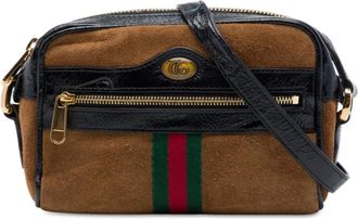 Gucci Pre-owned Gucci Mini Suede Web Ophidia Crossbody Unisex KD8FARAWP9Y4M1NO