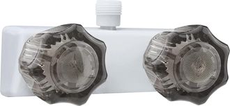 OEM Grifo De Ducha Para Caravana, V&aacute;lvula Desviadora De 4 Para Ducha De Caravana Con Perillas Dobles De Acr&iacute;lico Ahumado Para Ba&ntilde;o Interior Y Exterior (bl